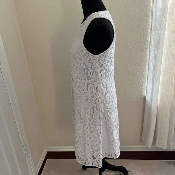Tommy Hilfiger Lace Overlay Floral Dress in White  Size 4 - Picture 3 of 11